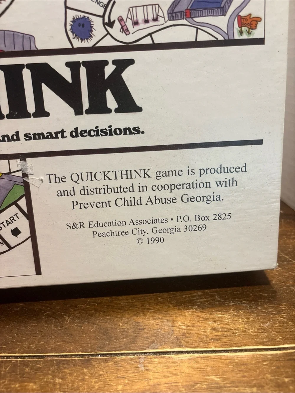 QuickThink Educational Board Game - White Box Vintage 1990 Prevent Child Abuse